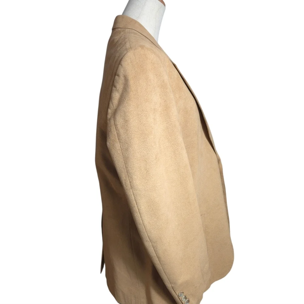 Halston Camel Tan Suede Men's Blazer Jacket